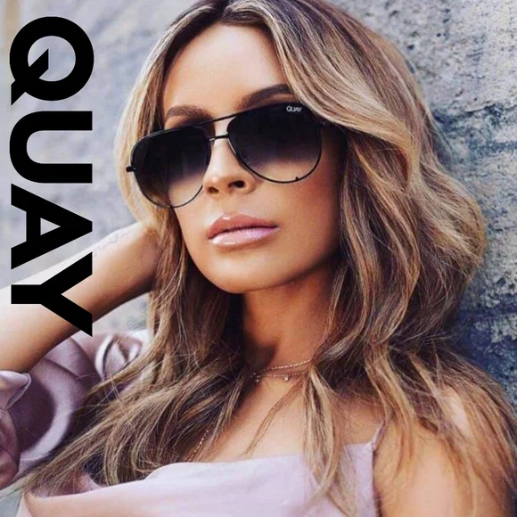 Quay High Key 126 Black/smoked lenses  Aviator Sunglasses Polarized - Picture 5 of 9